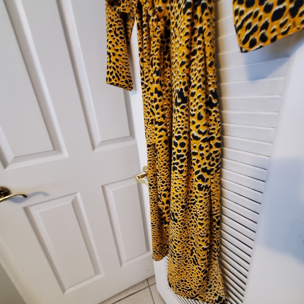 Topshop Golden Yellow Animal print dress